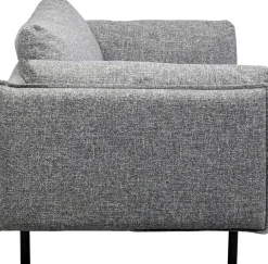 Fotele*KARE Design Fotel Szeroki W Kolorze Szarym Nogi Stalowe Czarne 126x88 Cm