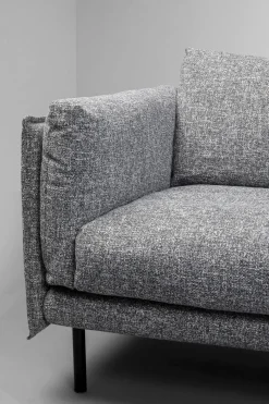 Fotele*KARE Design Fotel Szeroki W Kolorze Szarym Nogi Stalowe Czarne 126x88 Cm
