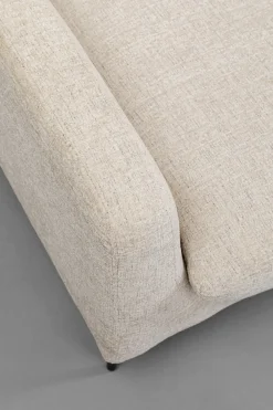 Fotele*KARE Design Fotel Tapicerowany Beżowy Z Podnożkiem Nogi Czarne Stalowe 80x115 Cm