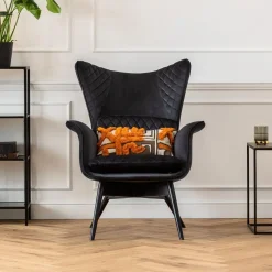 Fotele*KARE Design Fotel Tudor Velvet 78x100 Cm Czarny