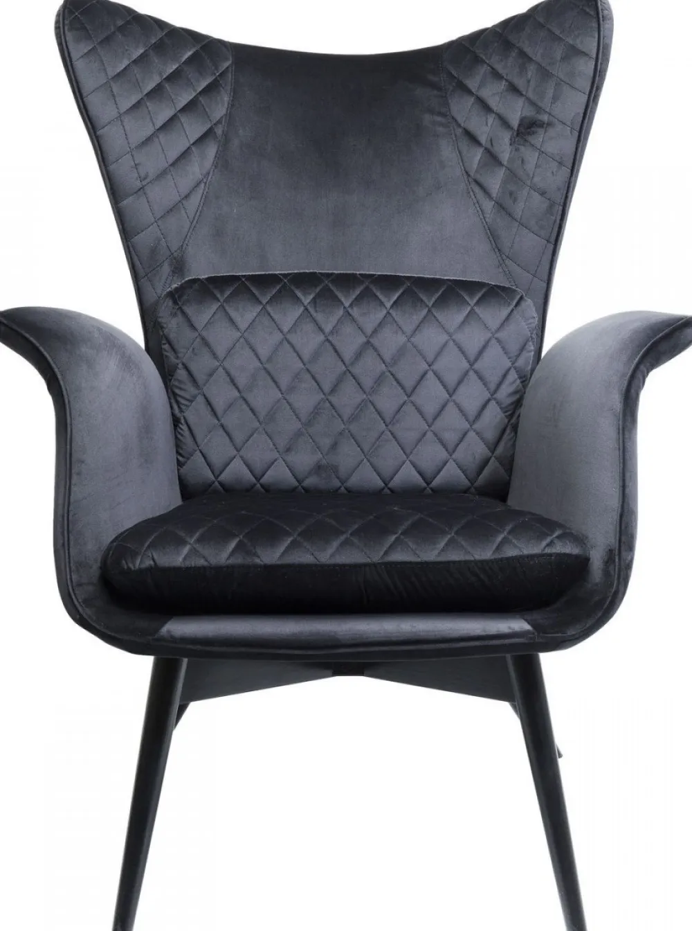 Fotele*KARE Design Fotel Tudor Velvet 78x100 Cm Czarny