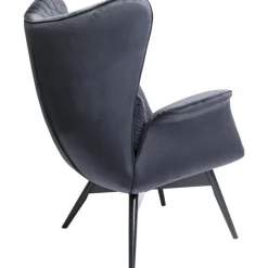 Fotele*KARE Design Fotel Tudor Velvet 78x100 Cm Czarny