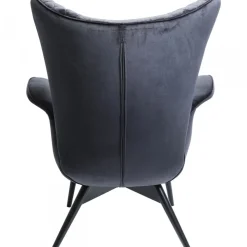 Fotele*KARE Design Fotel Tudor Velvet 78x100 Cm Czarny