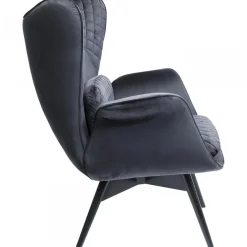 Fotele*KARE Design Fotel Tudor Velvet 78x100 Cm Czarny
