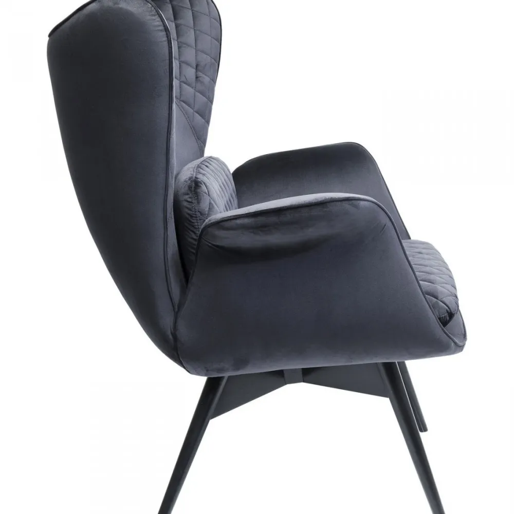 Fotele*KARE Design Fotel Tudor Velvet 78x100 Cm Czarny