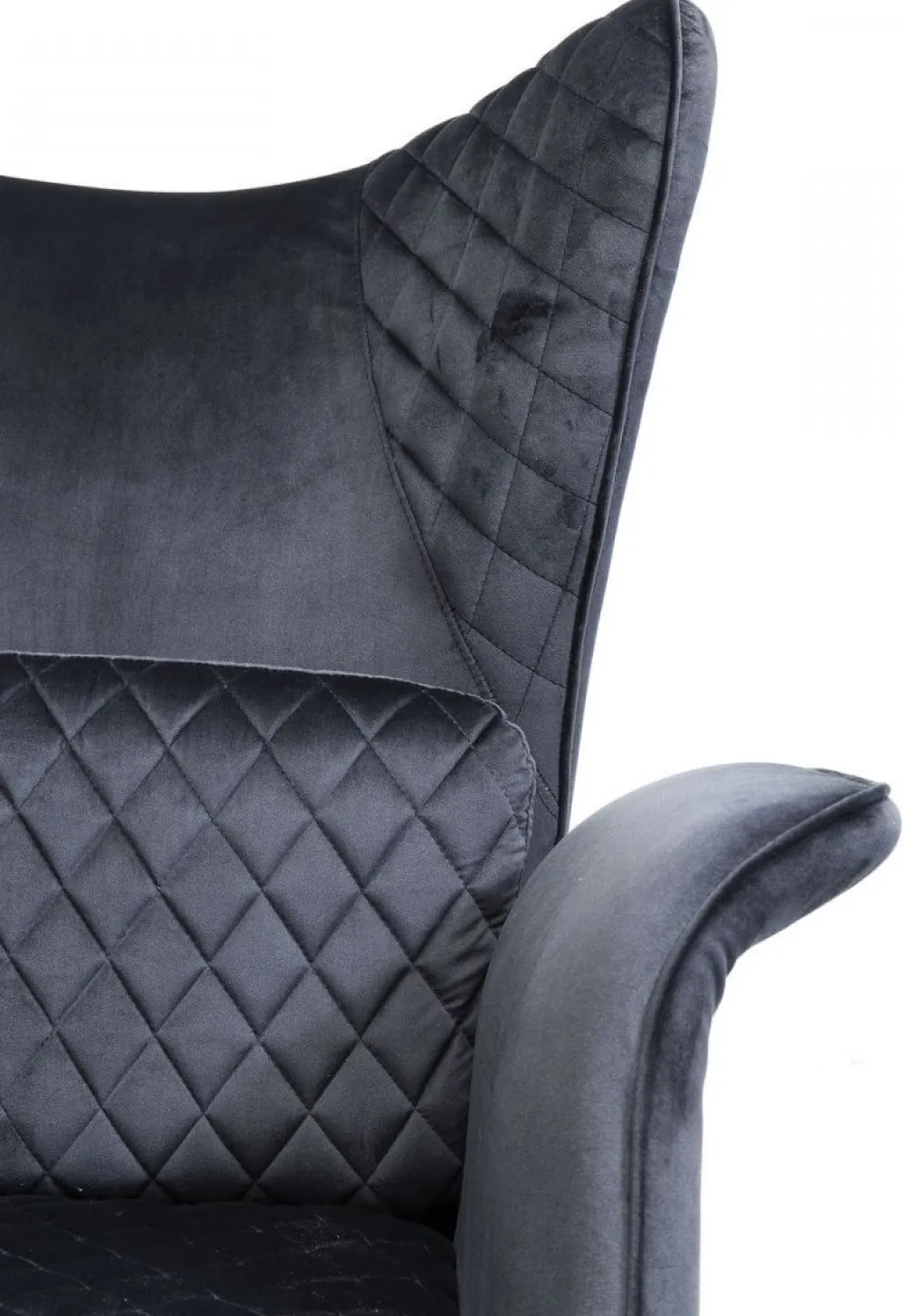Fotele*KARE Design Fotel Tudor Velvet 78x100 Cm Czarny
