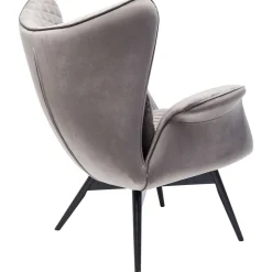 Fotele*KARE Design Fotel Tudor Velvet 78x100 Cm Srebrnoszary