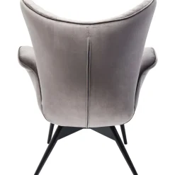 Fotele*KARE Design Fotel Tudor Velvet 78x100 Cm Srebrnoszary