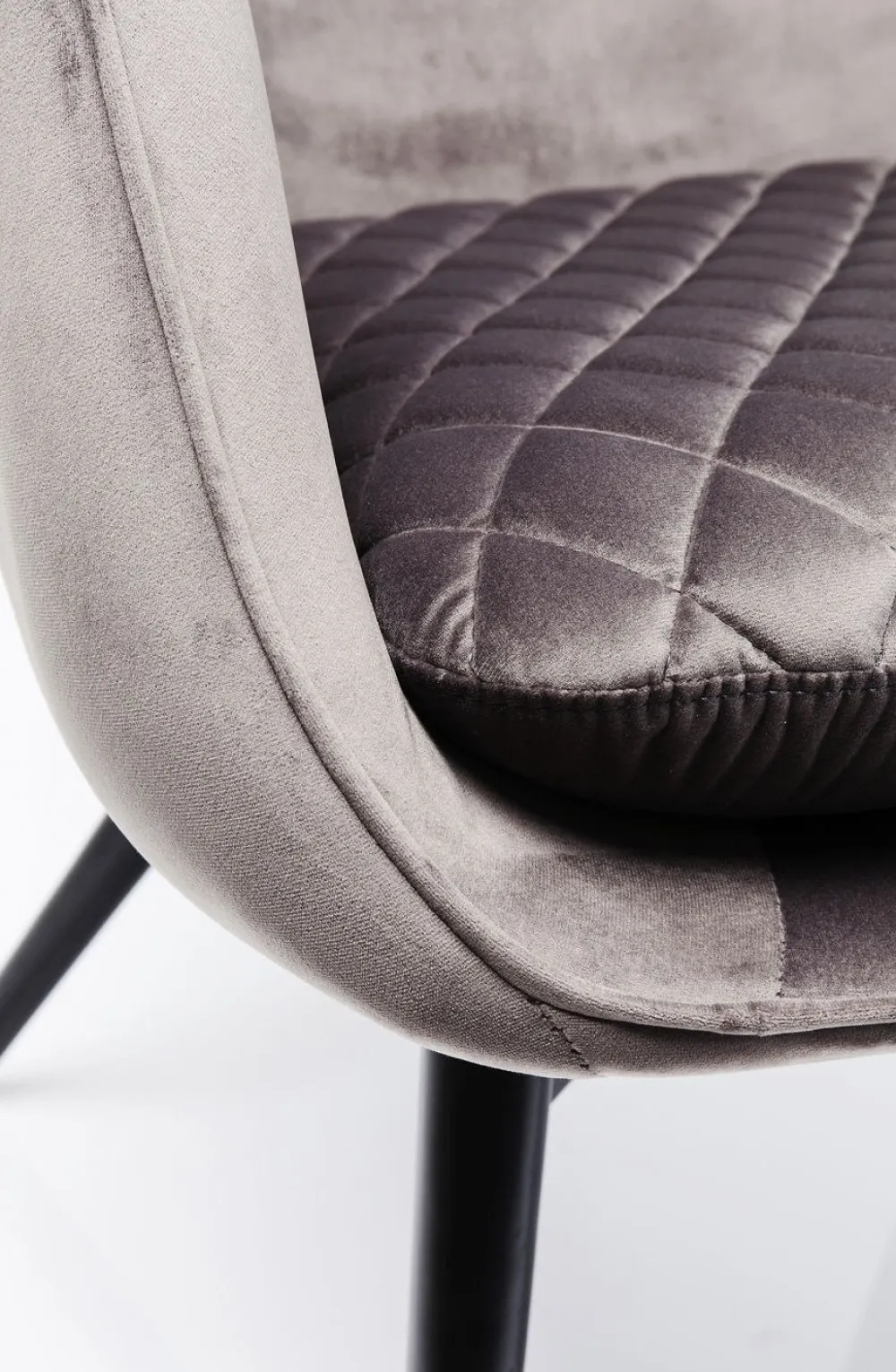 Fotele*KARE Design Fotel Tudor Velvet 78x100 Cm Srebrnoszary