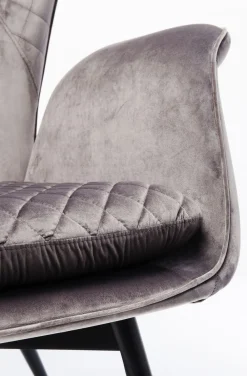 Fotele*KARE Design Fotel Tudor Velvet 78x100 Cm Srebrnoszary
