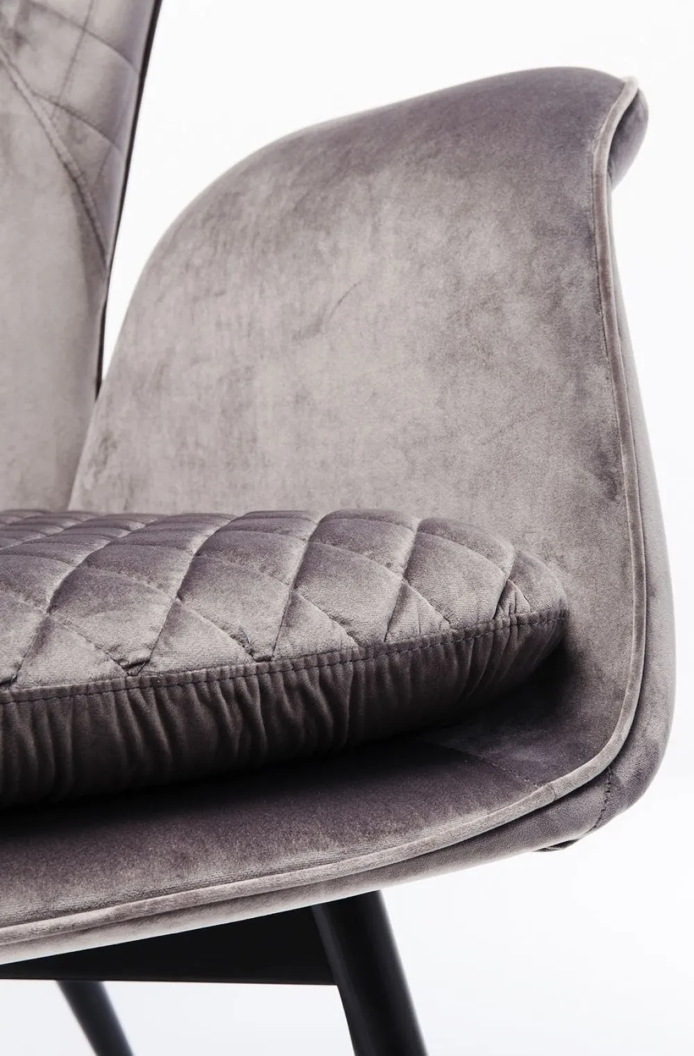 Fotele*KARE Design Fotel Tudor Velvet 78x100 Cm Srebrnoszary