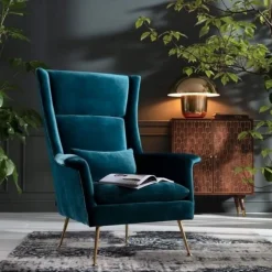 Fotele*KARE Design Fotel Vegas Forever Bluegreen 89x115 Cm Turkusowy