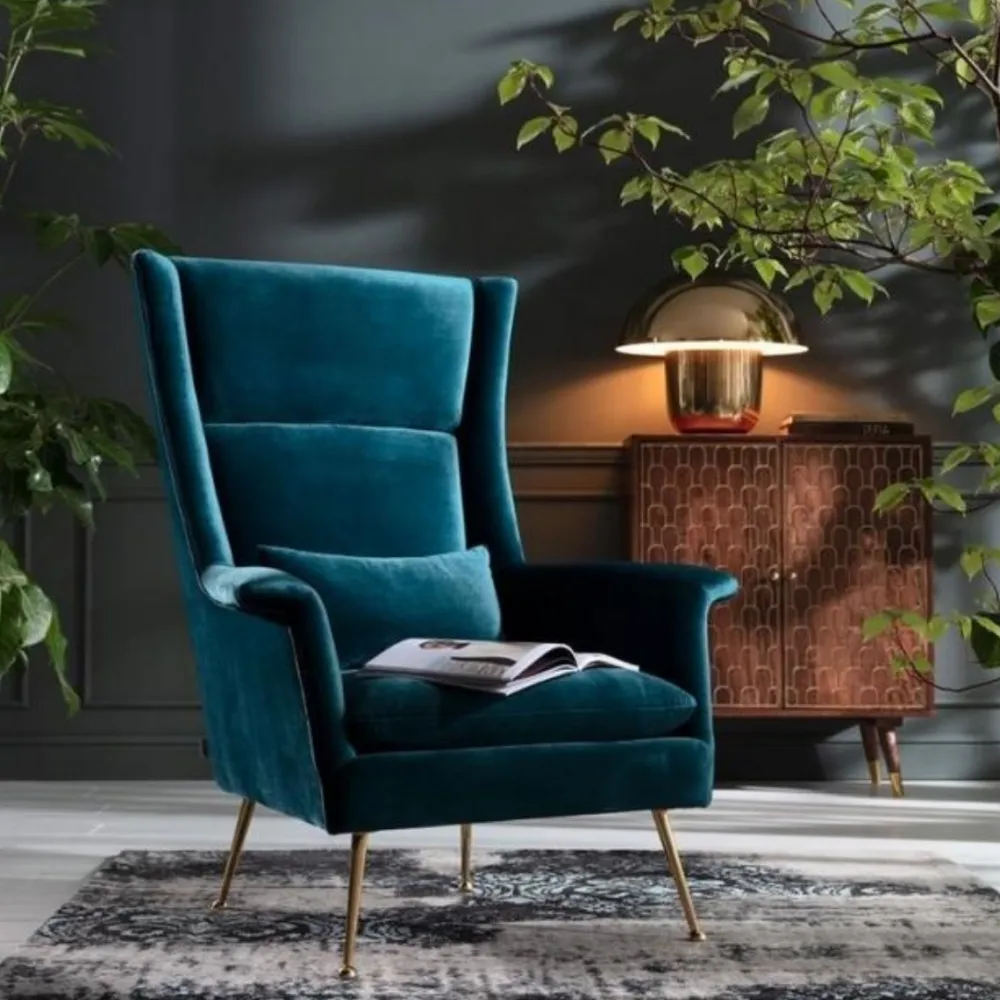 Fotele*KARE Design Fotel Vegas Forever Bluegreen 89x115 Cm Turkusowy