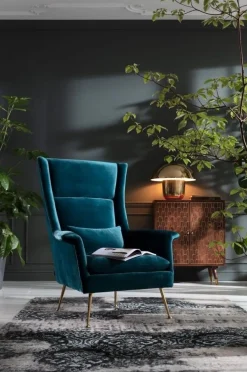 Fotele*KARE Design Fotel Vegas Forever Bluegreen 89x115 Cm Turkusowy