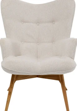 Fotele*KARE Design Fotel Vicky 73x94 Cm Kremowy - Nogi Dębowe