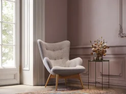 Fotele*KARE Design Fotel Vicky 73x94 Cm Kremowy - Nogi Dębowe