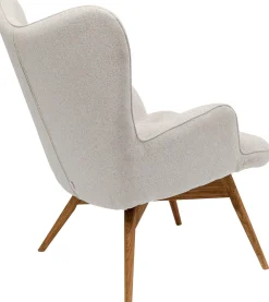 Fotele*KARE Design Fotel Vicky 73x94 Cm Kremowy - Nogi Dębowe