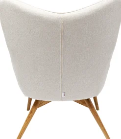 Fotele*KARE Design Fotel Vicky 73x94 Cm Kremowy - Nogi Dębowe