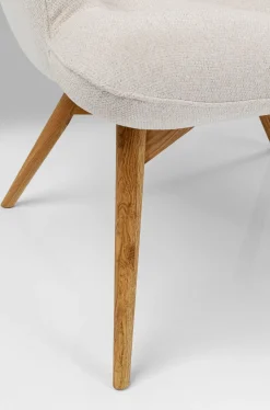 Fotele*KARE Design Fotel Vicky 73x94 Cm Kremowy - Nogi Dębowe