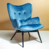 Fotele*KARE Design Fotel Vicky 73x94 Cm Niebieski