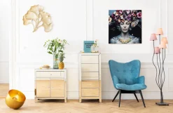Fotele*KARE Design Fotel Vicky 73x94 Cm Niebieski