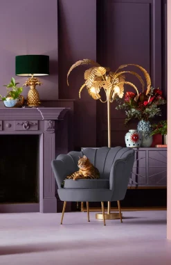 Fotele*KARE Design Fotel Water Lily 85x78 Cm Szary