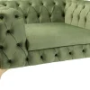 Fotele*KARE Design Fotel Welurowy Pikowany Zielony Glamour Nogi Złote 120x70 Cm