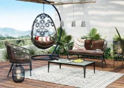 Fotele*KARE Design Fotel Wiszący Ibiza 104x203 Cm Brązowy