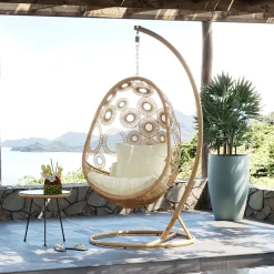 Fotele*KARE Design Fotel Wiszący Ibiza 120x209 Cm Naturalny