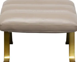 Fotele*KARE Design Fotel Z Podnóżkiem Skóra Semianilinowa Nogi Stalowe 73x90 Cm