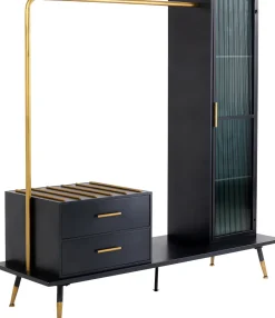 Szafy*KARE Design Garderoba Z Szufladami Czarno-złota 170x180 Cm