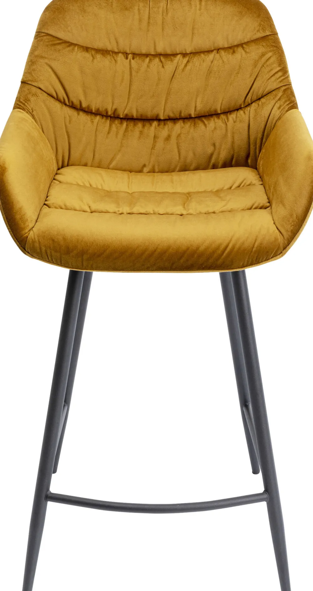 Hokery*KARE Design Hoker Aksamitny żółty Z Oparciem I Podłokietnikami 69 Cm
