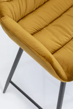 Hokery*KARE Design Hoker Aksamitny żółty Z Oparciem I Podłokietnikami 69 Cm