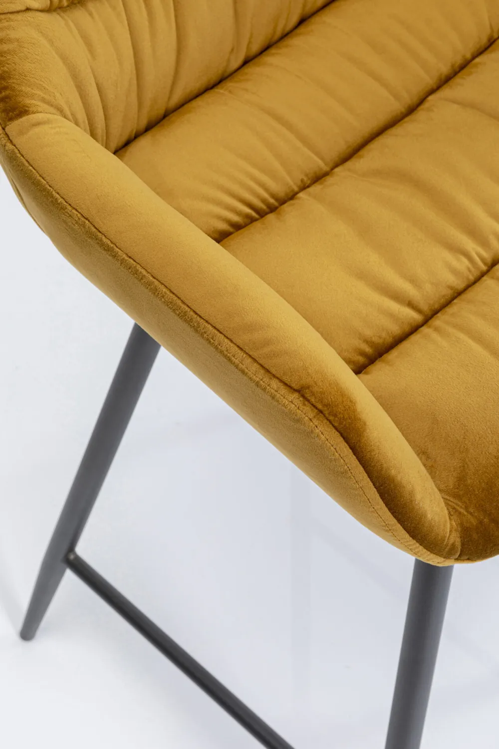Hokery*KARE Design Hoker Aksamitny żółty Z Oparciem I Podłokietnikami 69 Cm