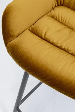 Hokery*KARE Design Hoker Aksamitny żółty Z Oparciem I Podłokietnikami 69 Cm