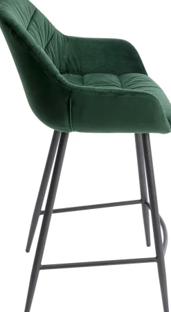 Hokery*KARE Design Hoker Aksamitny Zielony Z Oparciem I Podłokietnikami 69 Cm