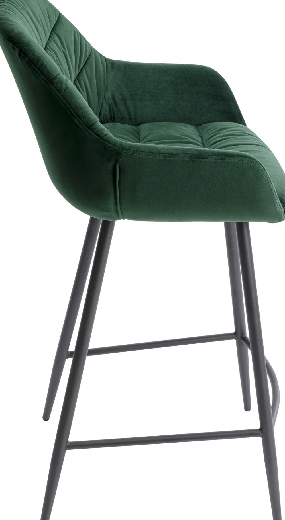 Hokery*KARE Design Hoker Aksamitny Zielony Z Oparciem I Podłokietnikami 69 Cm