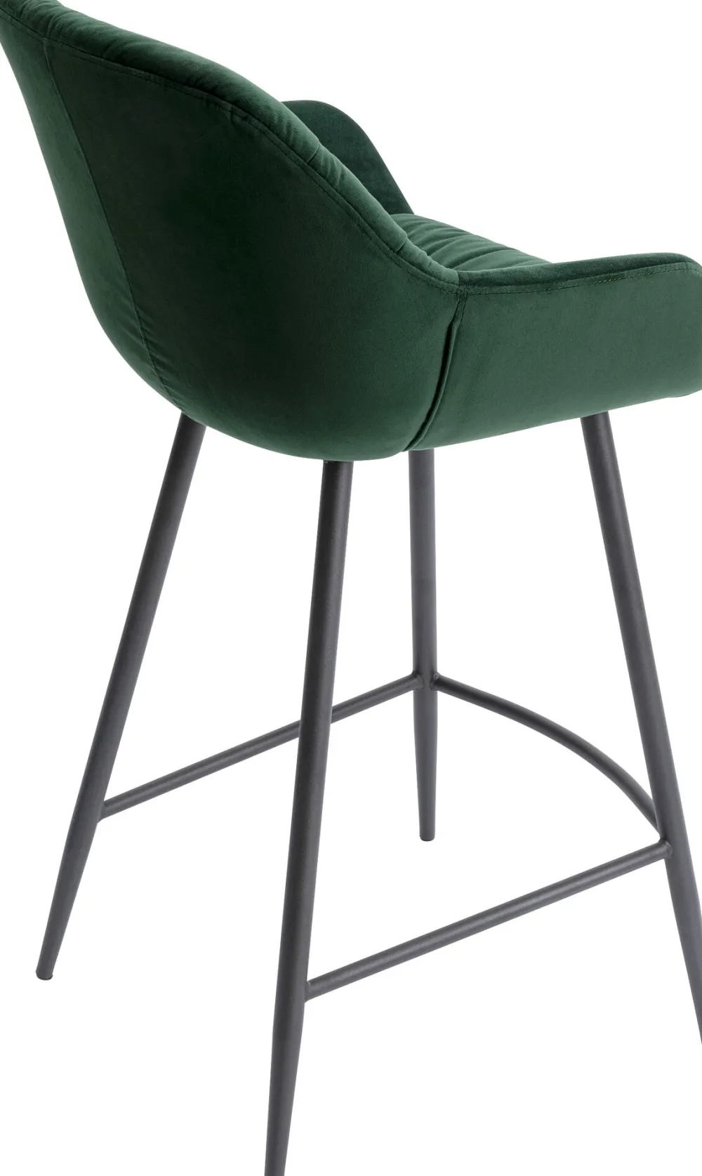 Hokery*KARE Design Hoker Aksamitny Zielony Z Oparciem I Podłokietnikami 69 Cm