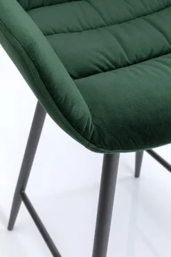 Hokery*KARE Design Hoker Aksamitny Zielony Z Oparciem I Podłokietnikami 69 Cm
