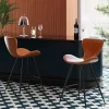 Hokery*KARE Design Hoker Ekoskóra Brązowy Nogi Metalowe Czarne 91cm