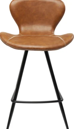Hokery*KARE Design Hoker Ekoskóra Brązowy Nogi Metalowe Czarne 91cm