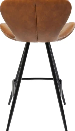 Hokery*KARE Design Hoker Ekoskóra Brązowy Nogi Metalowe Czarne 91cm