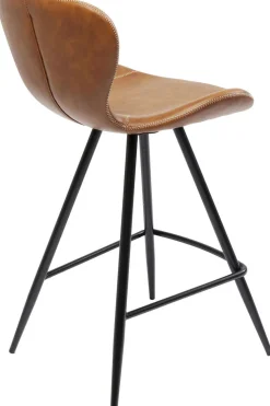 Hokery*KARE Design Hoker Ekoskóra Brązowy Nogi Metalowe Czarne 91cm