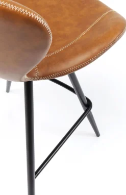 Hokery*KARE Design Hoker Ekoskóra Brązowy Nogi Metalowe Czarne 91cm