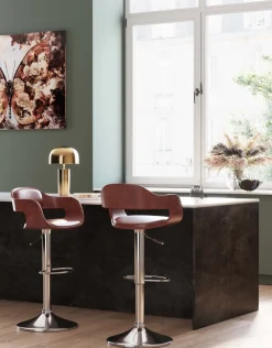 Hokery*KARE Design Hoker Monaco Nougat 48x106 Cm Brązowy Ekoskóra