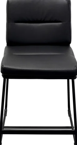 Hokery*KARE Design Hoker Niski W Kolorze Czarnym Ekoskóra I Stal 60 Cm