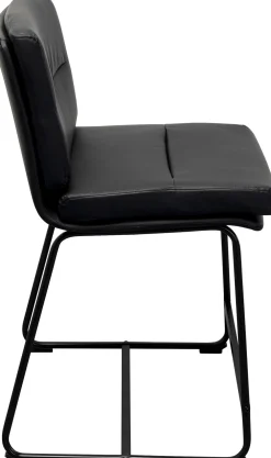 Hokery*KARE Design Hoker Niski W Kolorze Czarnym Ekoskóra I Stal 60 Cm