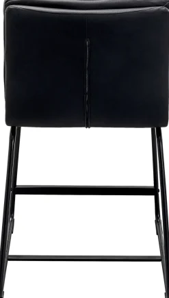 Hokery*KARE Design Hoker Niski W Kolorze Czarnym Ekoskóra I Stal 60 Cm