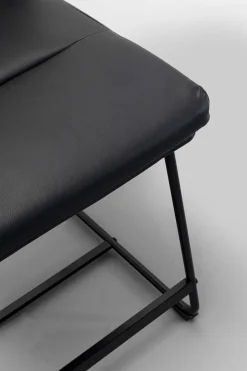 Hokery*KARE Design Hoker Niski W Kolorze Czarnym Ekoskóra I Stal 60 Cm