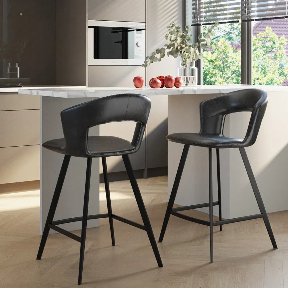 Hokery*KARE Design Hoker Reunion 53x91 Cm Czarny
